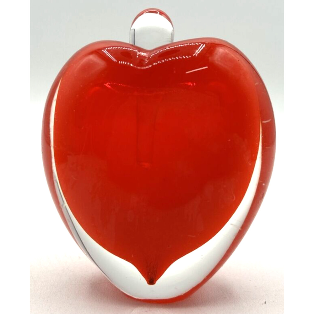 Vintage Art Glass Pear/Apple Shaped Orange Paperweight PB101